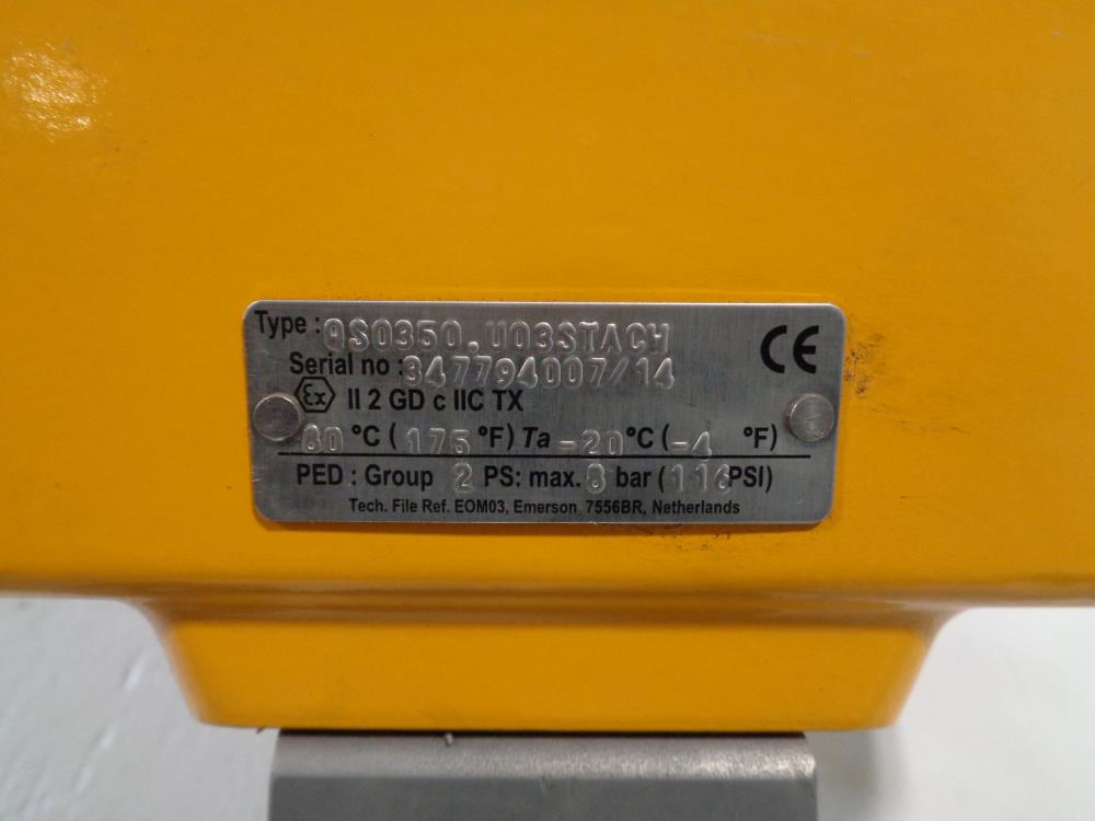KACE 1" 300# CF8M 2-Piece Ball Valve FIR300-33RG-L w/ Emerson Field Q Actuator
